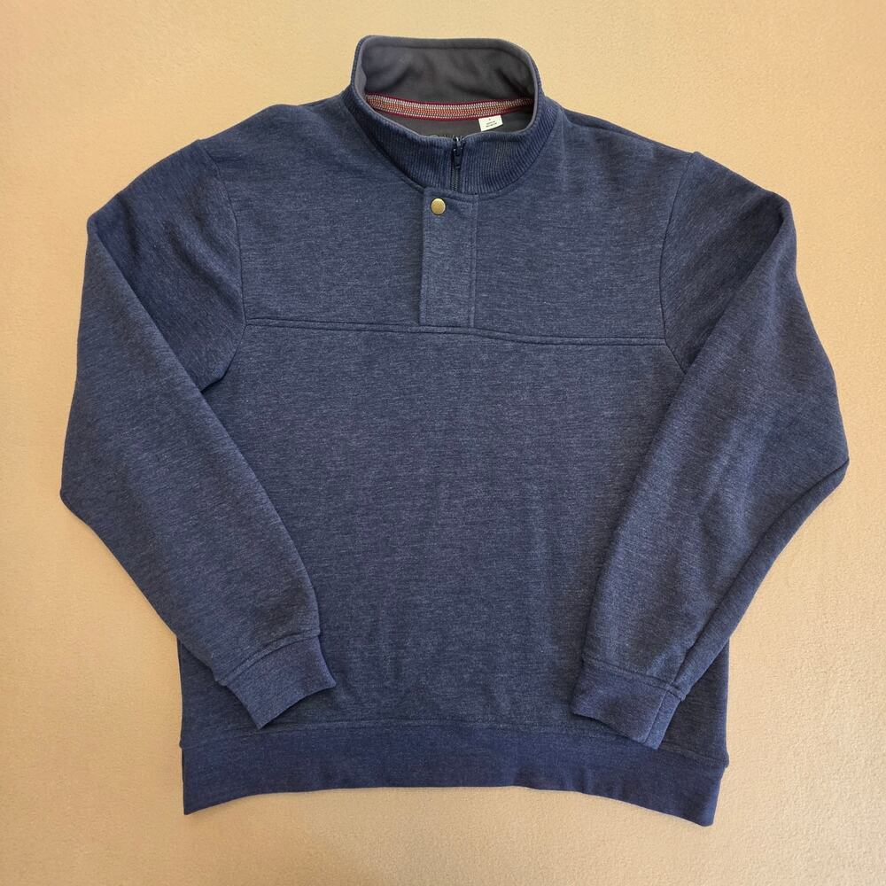 Orvis Signature Collection Quarter-Snap Pullover Sweatshirt Navy Blue Sz Large